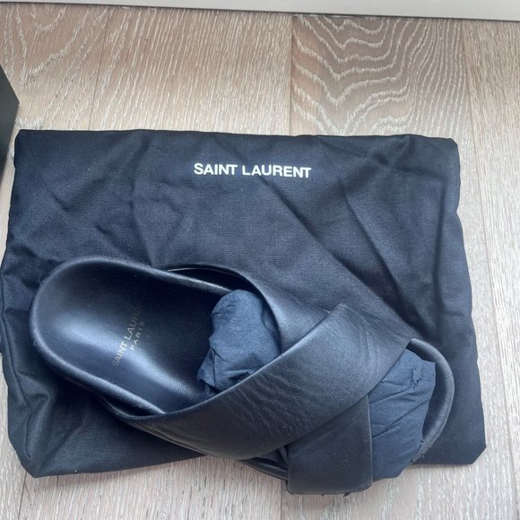 YSL Black Padded Leather Sandal Sz 7/7.5 - Picture 4 of 6